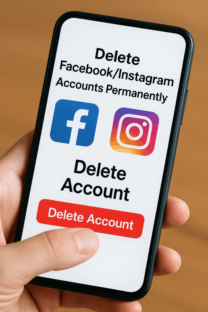 How to Delete Facebook/Instagram Accounts